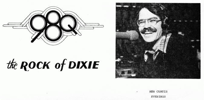98Q "The Rock Of Dixie" Music Survey January 15, 1976