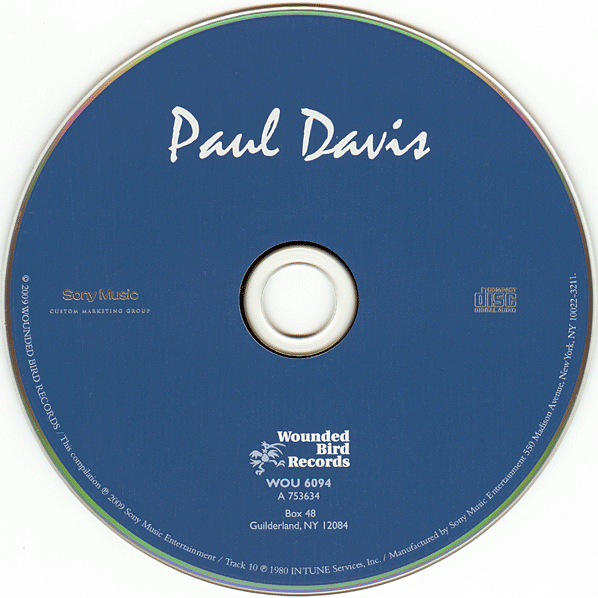 Paul Davis' Self-Titled Album (1980) - CD Release (2009) - CD DISC