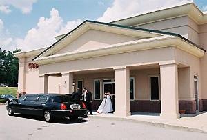 Bride & Groom Arrive At Winfield Hall